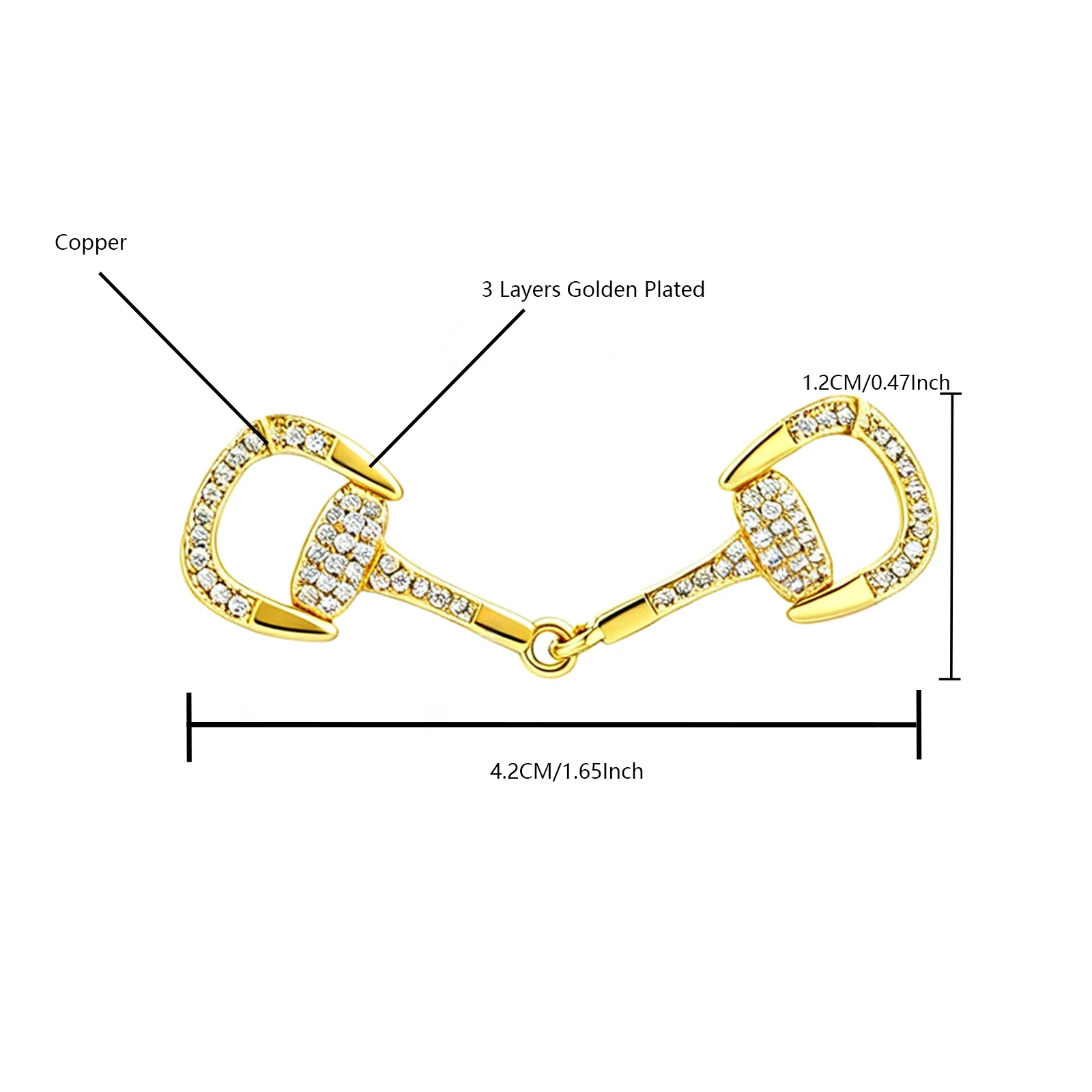 MHS.SUN Großhandel Kubischer Zirkon Pferdegebiss-Anhänger Vergoldet DIY Schmuckherstellung Halskette Geometrischer Charm Schmuck 5 Stück für Damen und Herren – Detail 19