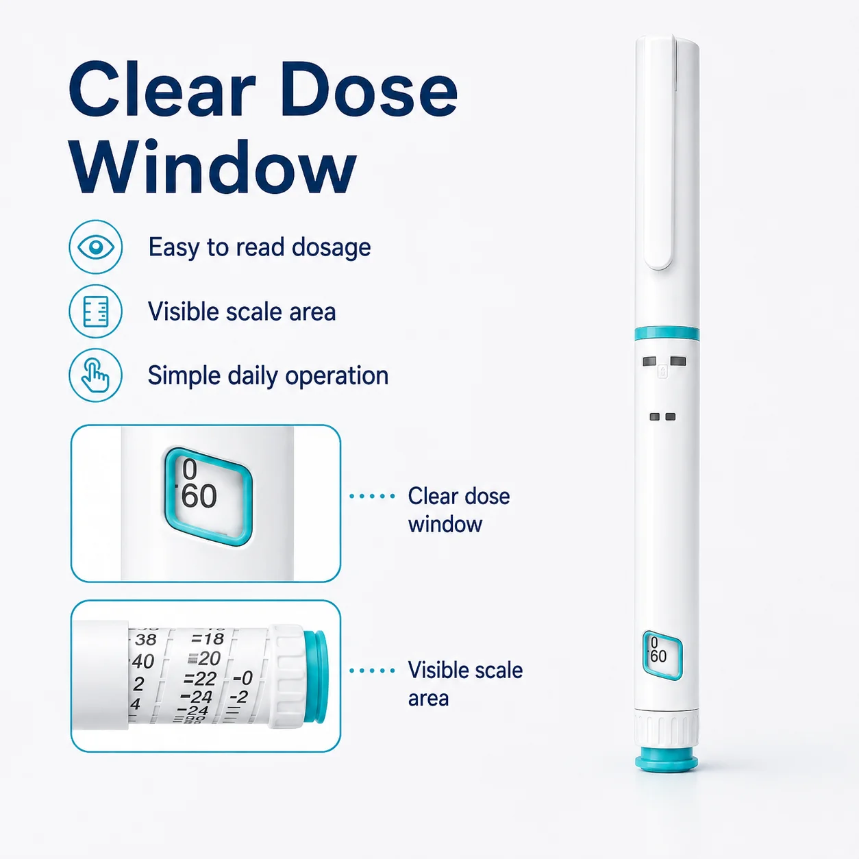 10PCS Magic Pen Disposable Sterile Injection Pens Rotary and Push Type with Adjustable Growth Hormone Dosage 60IU Home Use