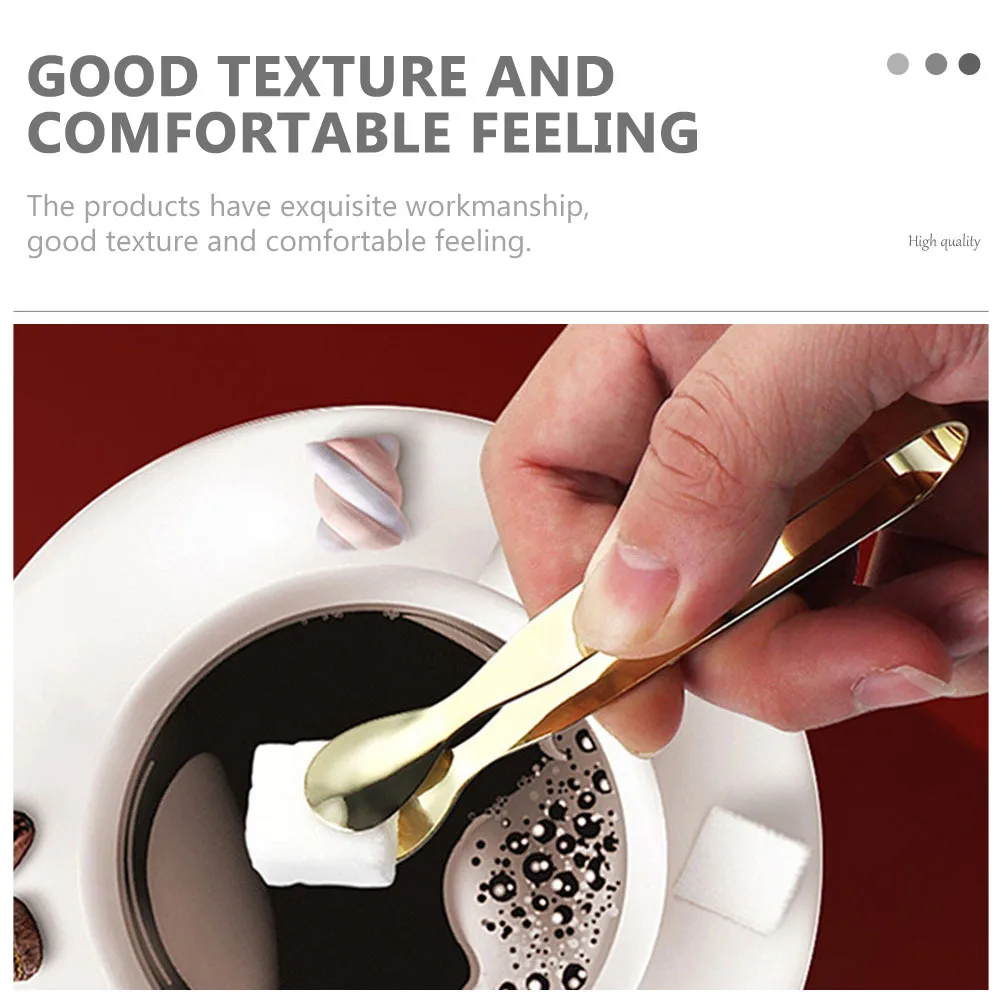 

2Pcs Stainless Steel Tea Tongs Mini Sugar Cube Clips for Ice Sugar Cheese Fruit Serving Elegant Mirror Polished Kitchen Supplies