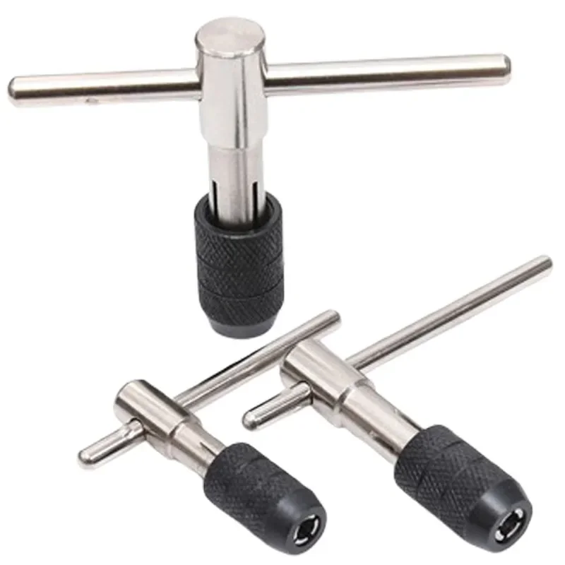 1Pc M3-M8 M5-M8 M6-M12 T-Type Tap Wrench Hand Thread Tap Holder Adjustable Ratcheting Tap Spanner Hand Tools