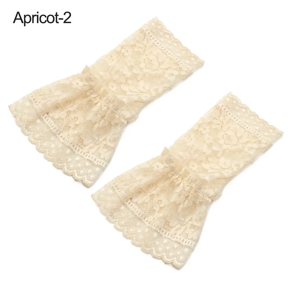 1Pair Sun Protection Sweater Decorative Scar Cover Arm Cover Detachable Sleeve Cuffs Ruffles Elbow Sleeve Fake Sleeve Lace Cuffs