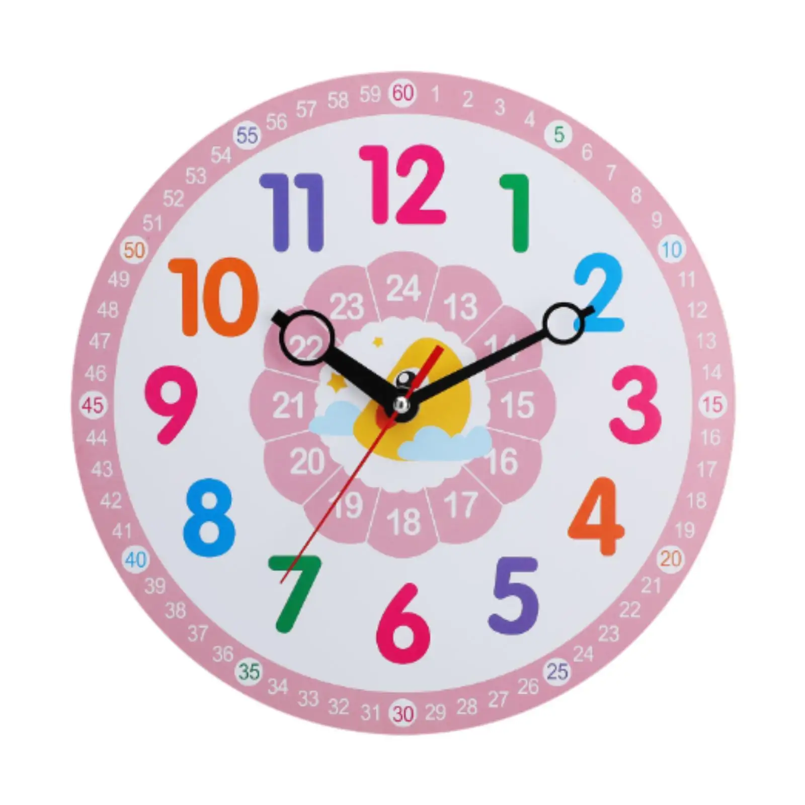 

Learning Clocks for Kids Pink Educational for Teacher Home Early Development