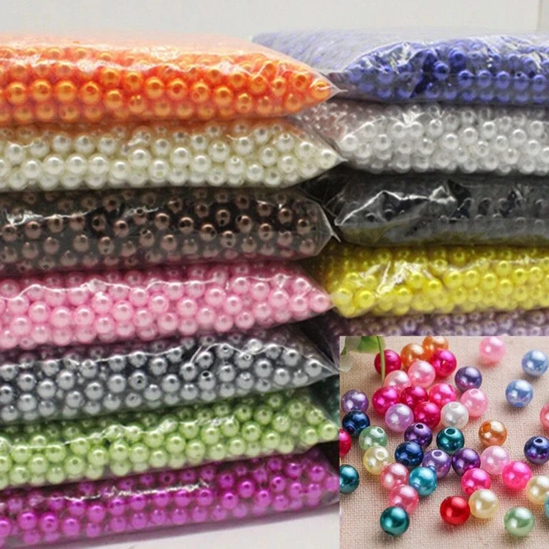 ABS Imitation Round Plastic Imitation Pearl, Suitable for Embroidery and Jewelry Making, Non-Hole, 3 mm -12mm