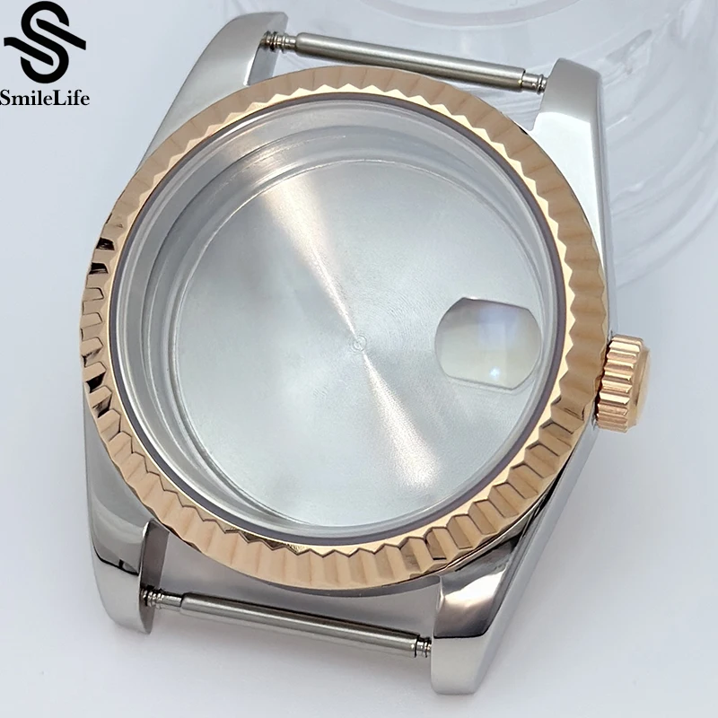 SmileLife сапфировое стекло 36 мм/39 мм для мужчин корпус часов подходит для NH34 NH35 NH36 механизм водонепроницаемый розовое золото-серебро нержавеющая сталь 316L