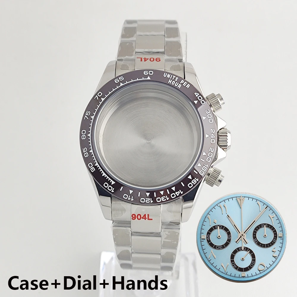 

VK63 case Dial Stainless steel high quality Watch case men's chronograph quartz watch suitable for VK63 movement watch accessori