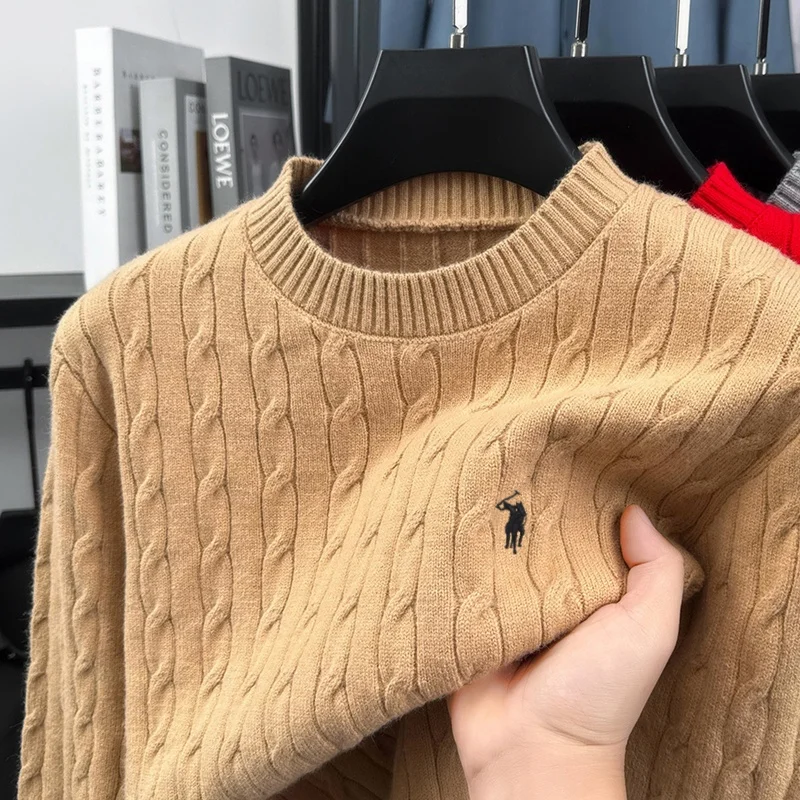 Hochwertige Casual Rundhalspullover Herren Herbst Winter neue Persönlichkeit Zipper Design Luxusmarke Golf Pony Stickerei Mode Stricken Sweater – Detail 10