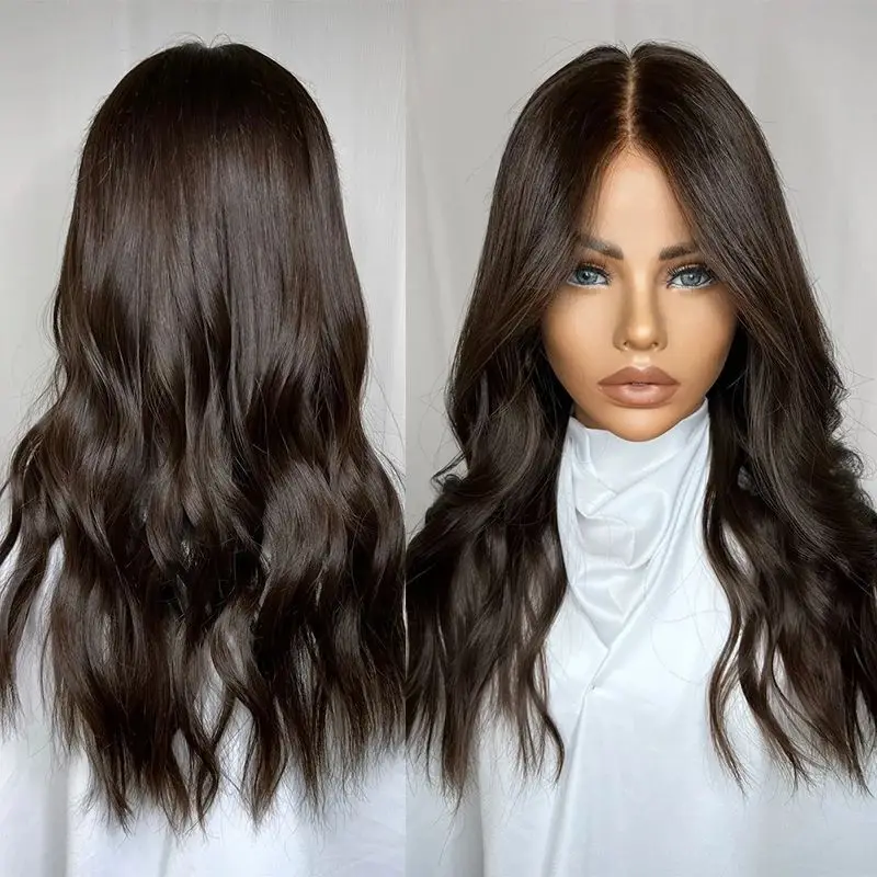 

Dark Brown Lace Wig Human Hair Wigs for Women Small Large Size Cap Indian Virgin Hair 13x6 13x4 Lace Frontal Wig Glueless Wigs