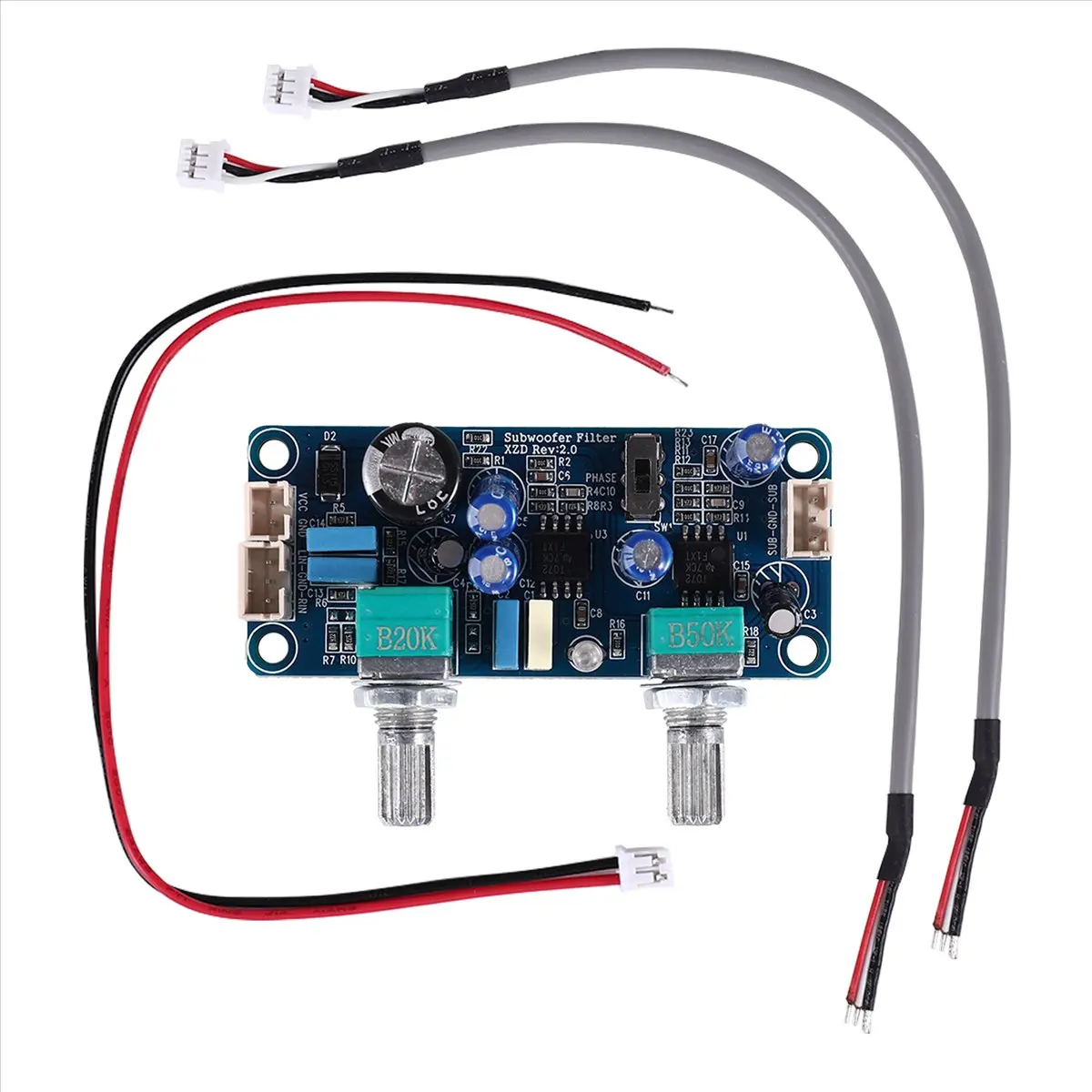 [N82R] Low Pass Filter Subwoofer Preamp Amplifier Board Single Power DC 9-32V Preamplifier with Volume Adjustment