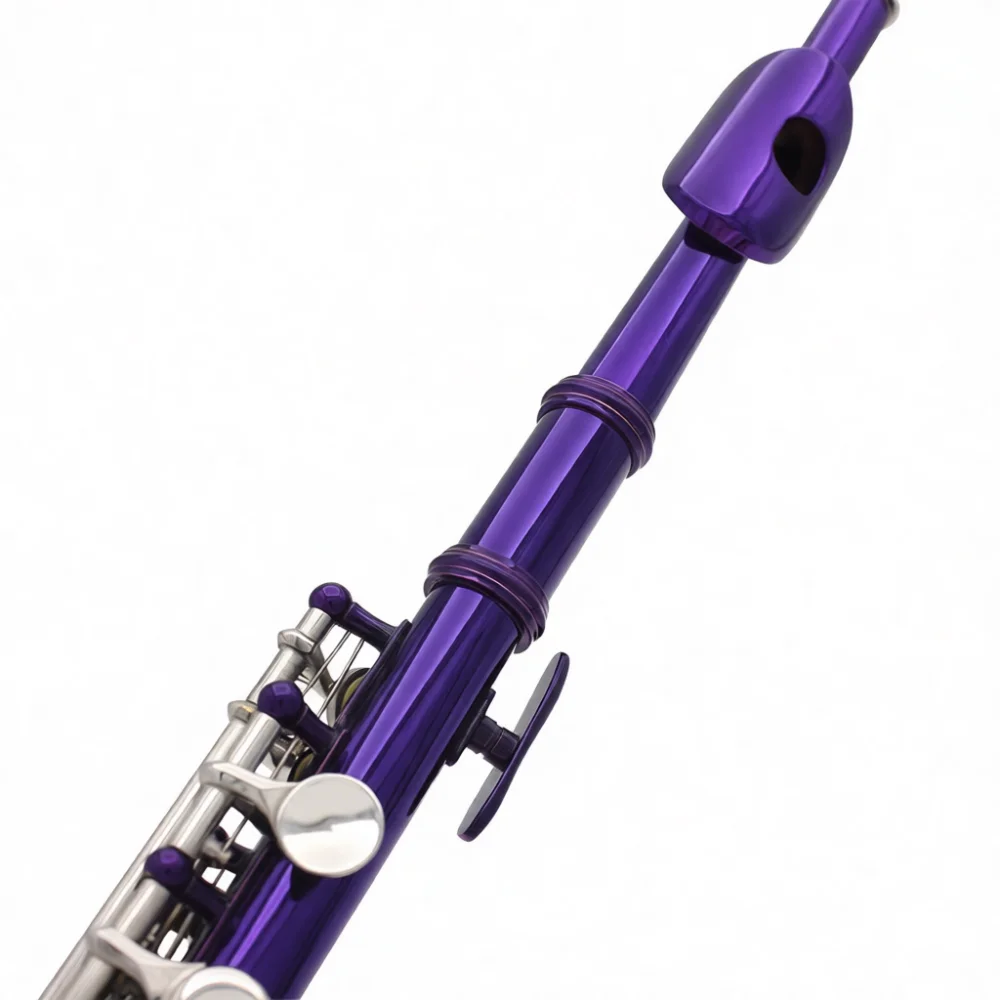 High Quality C Key Piccolo Nickel Plated Cupronickel Woodwind Instrument Beginner Level Flute With Portable Leather Box
