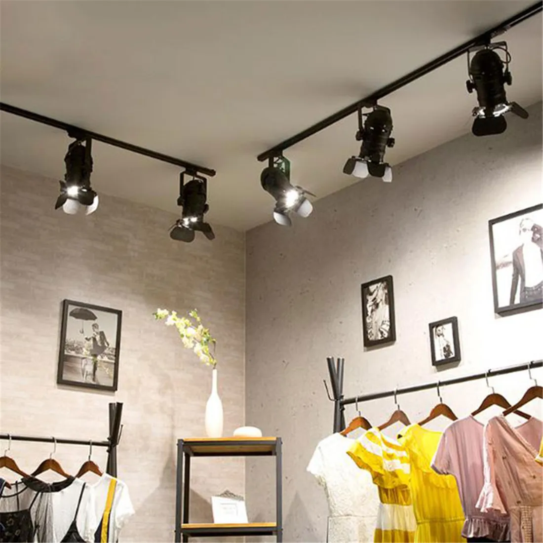 Dimmable LED Track Lighting,  Vintage Industrial led dimming Track Light, adjustable rail lamp for for Art and Wall Decoration