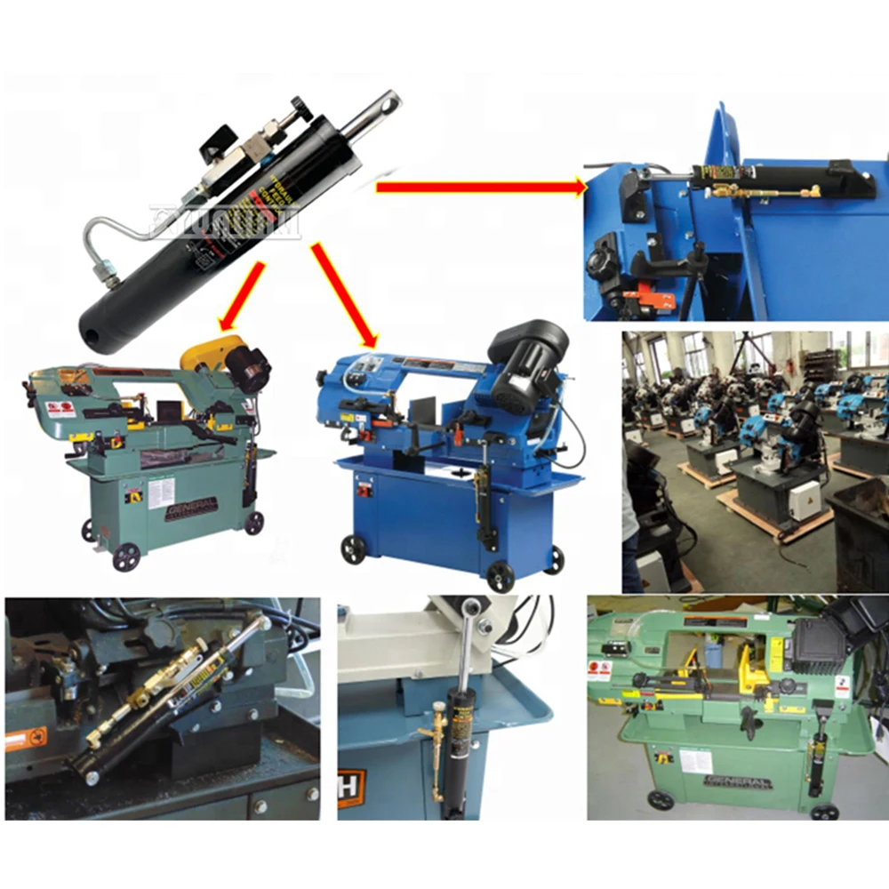 Small metal band sawing machine accessories Manual band sawing machine oil cylinder with valve lifting oil cylinder