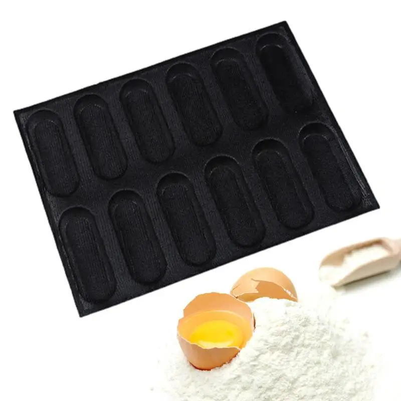 

Bread Loaf Pan Silicone Bread Making Tools 12 Cells Loaf Pan For Baking French Baguettes/Hot Dog Buns Nonstick Bread Baking