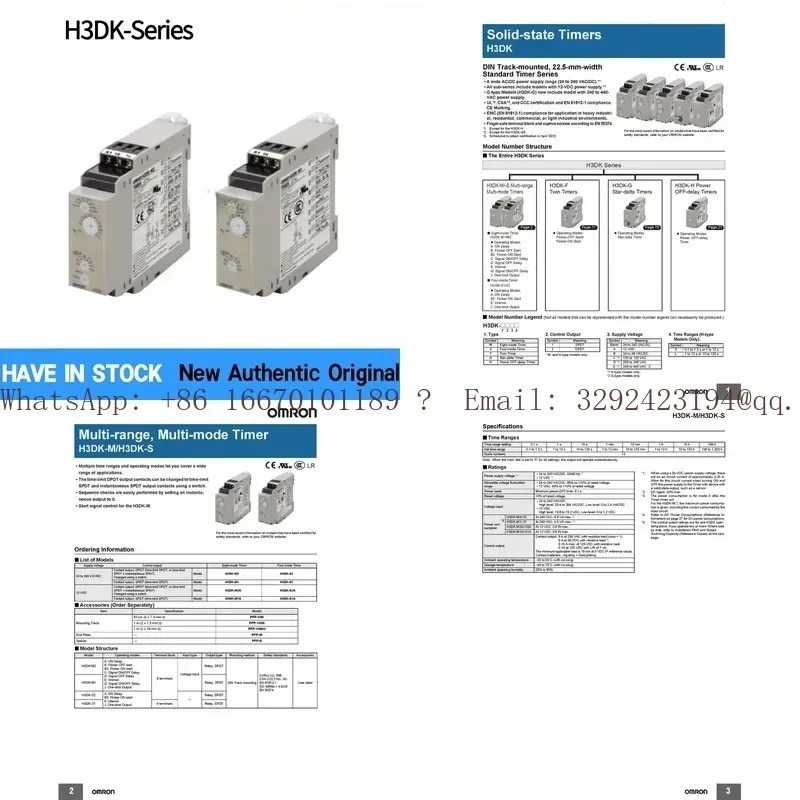 Authentic H3DK Series Solid State Timer M1 M2 S1 S2 FA GA HCS HDS HBS HCL Multi Function DIN Rail Mount