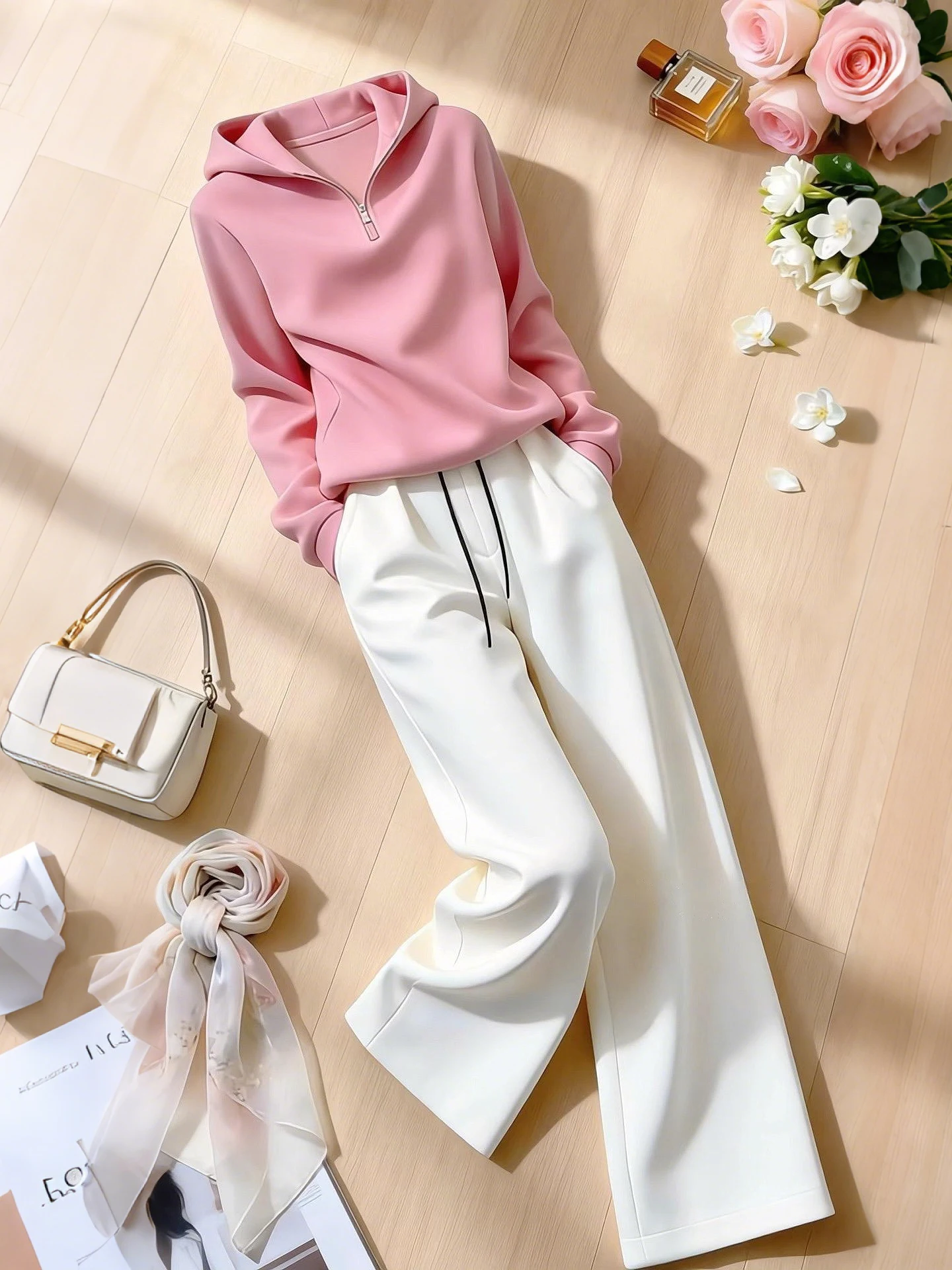 

Весенний повседневный комплект из толстовки с длинными рукавами и брюк, женский модный костюм из двух предметов, удобная дышащая микроэластичная одежда