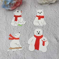 Christmas Polar Bear Scrapbooking Dies Album Carbon Steel Mold DIY Greeting Card Crafts Metal Cutting Dies 2024 New Arrivals