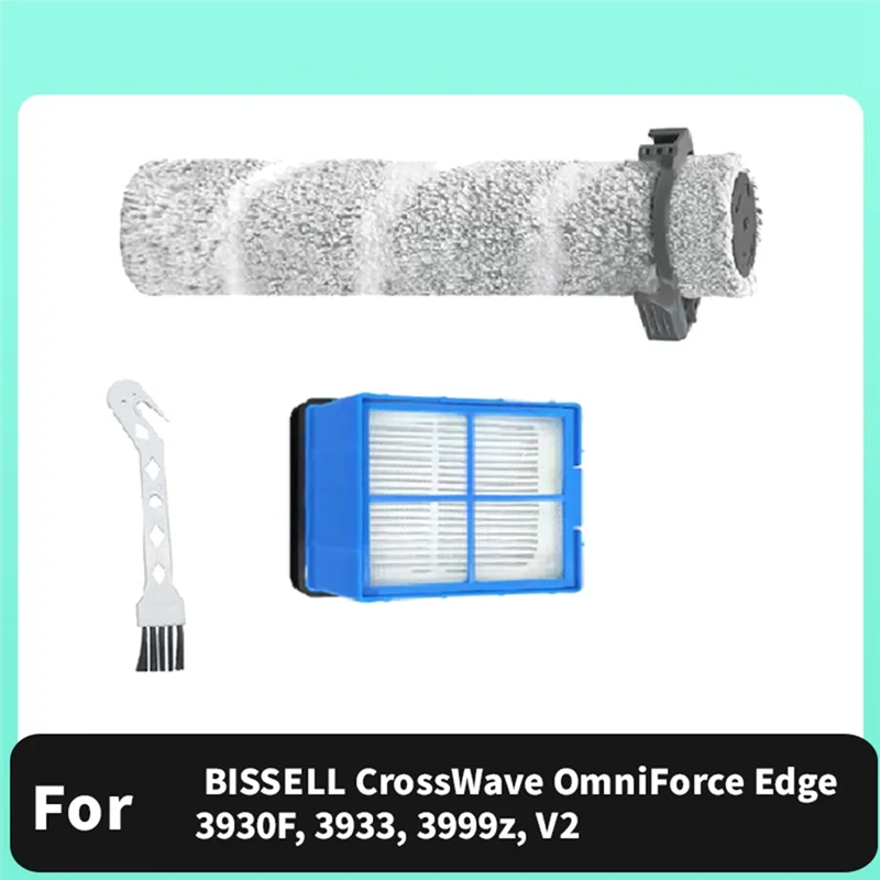 

ABWM-For BISSELL Crosswave Omniforce Edge 3930F, 3933, 3999Z, V2 Floor Scrubber Replacement Parts Main Brush And Filter Set