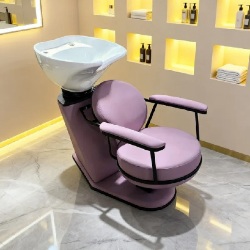 Sitting- Salon , Semi-Reclining Chair, Solid Color Simple Style, Shampoo Bed Hair S