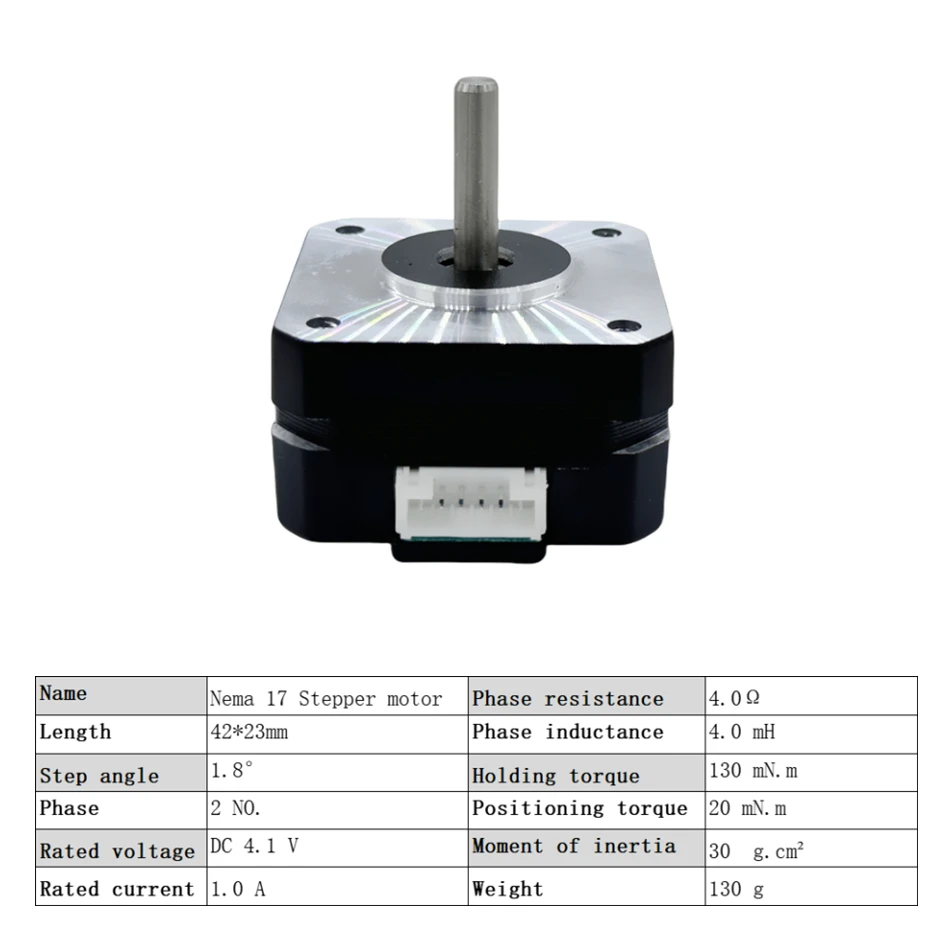 XIAOXI 3D Nema17 Schrittmotor 23mm 0,42 N.m 1,5A 17HS4023 42BGYH 4-Leiter 1,0A 13 N.cm Für CNC-Lasergravurmaschine 3D-Drucker – Detail 1