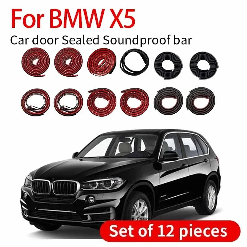 

For 1999-2025 BMW X5 G05/F15 Car Door Seal Strip Rubber Double Layer Sealing Protector Soundproof Dustproof Seal Strip 12PCS Set