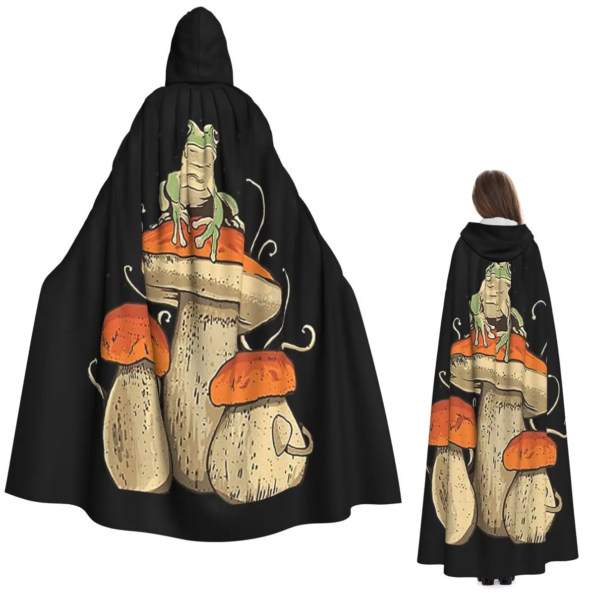 

Длинный плащ с капюшоном в стиле бохо, средневековый костюм ведьмы, накидка для косплея, накидка на Хэллоуин, вампир, для взрослых, унисекс