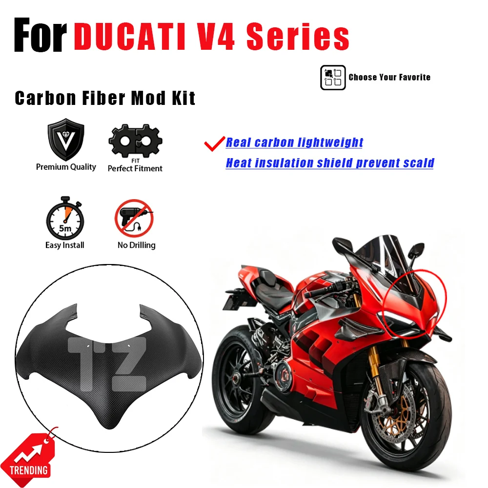 For DUCATI V4 Sport Bike Carbon Fiber Fairing Winglet Fender Frame Heat Shield Carenado Alerones para moto