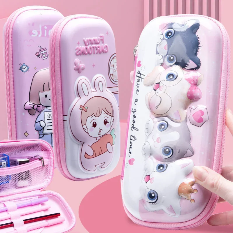 Pencil case multifunctional cartoon stationery box cute large-capacity pencil case boy and girl stationery bag kawaii pen case