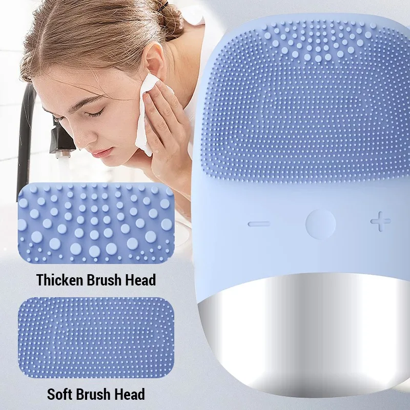 Electric Facial Cleansing Brush silicone IPX7 face massager facial cleanser sonic vibration cleaner deep hole face brush machine