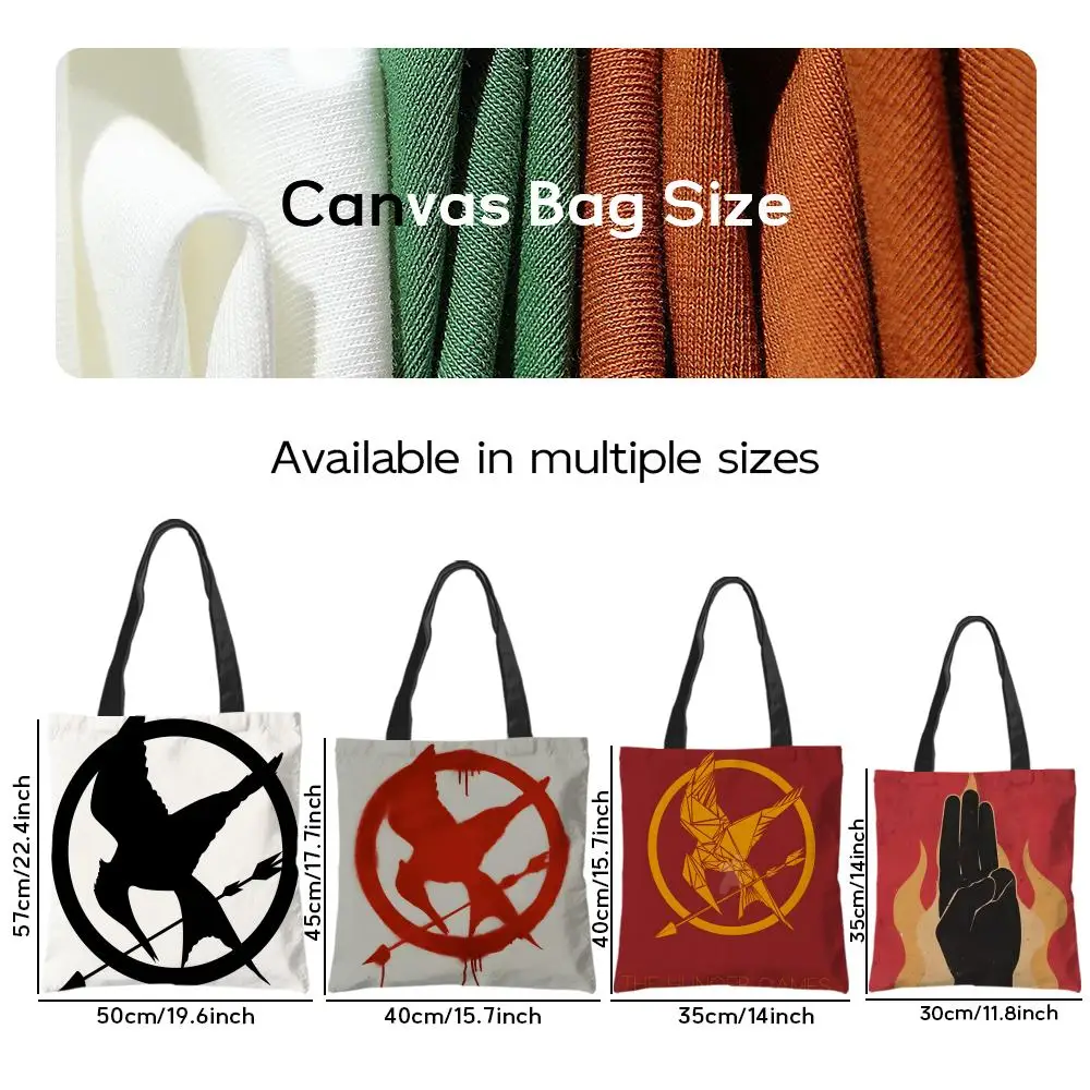 Storage Bags Casual Portable Shoulder Bag Lightweight Shopping Bag Reusable Linen Bag Classic Novel T-The Hunger Game
