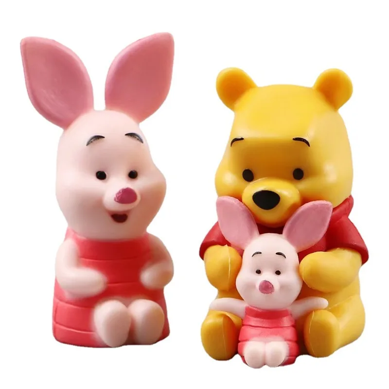 Disney Pooh Bear Tigger Anime Peripherals Cartoon Cute Figure Set Creative Kawaii Tabletop Model Ornaments Children's Toy Gifts