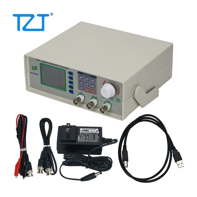 

TZT QLS2805S-5M DDS Signal Generator Function Generator Frequency Counter with Color LCD Communication