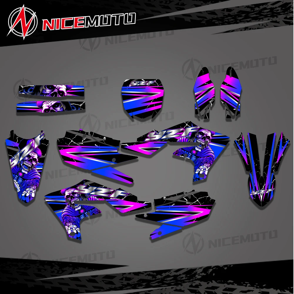 For Yamaha YZ450F YZF450 2018- 2021 2022 YZ250F YZF250 2019 2020 2021 2022 2023 Motorcycle Graphics DECALS STICKERS Kit Custom