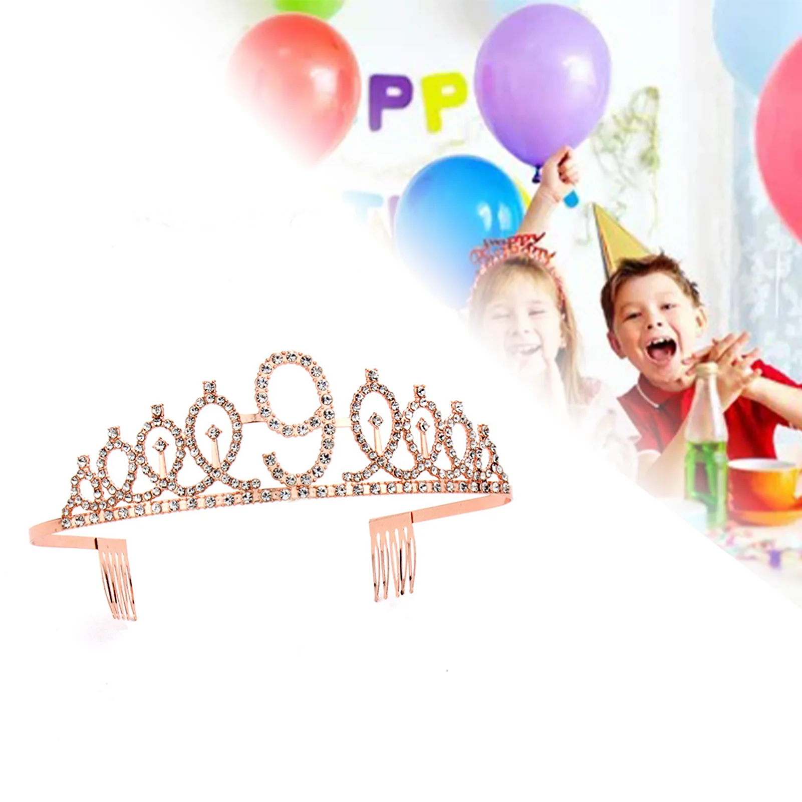 3rd to 9th Birthday Crown Sparkling Banquet Hair Accessories Headdress Birthday Party Supplies