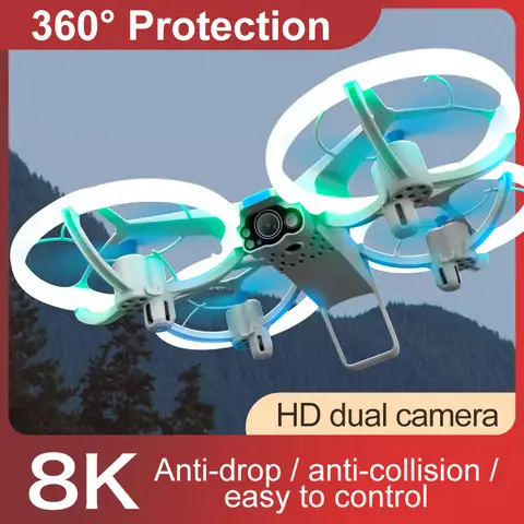 V33 미니 드론 8K 4K HD 광각 카메라, 360 ° 보호, 와이파이 FPV 드론, 높이 유지 RC 쿼드콥터 선물 장난감, 4DRC, 신제품