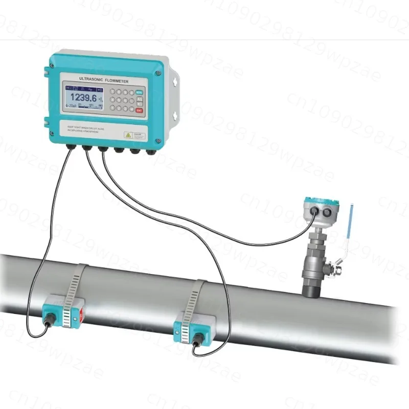 High Precision Liquid Water Wall Mounted Ultrasonic Flow Meter Clamp-on Water Flow Meter Sensor