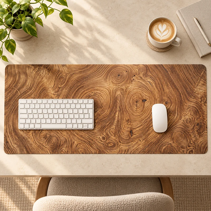 Mouse Pad Wood Grain Gaming printon demand Home Large HD Mousepad XXL Playmat Carpet Natural Rubber Non-Slip Computer Mouse Mats