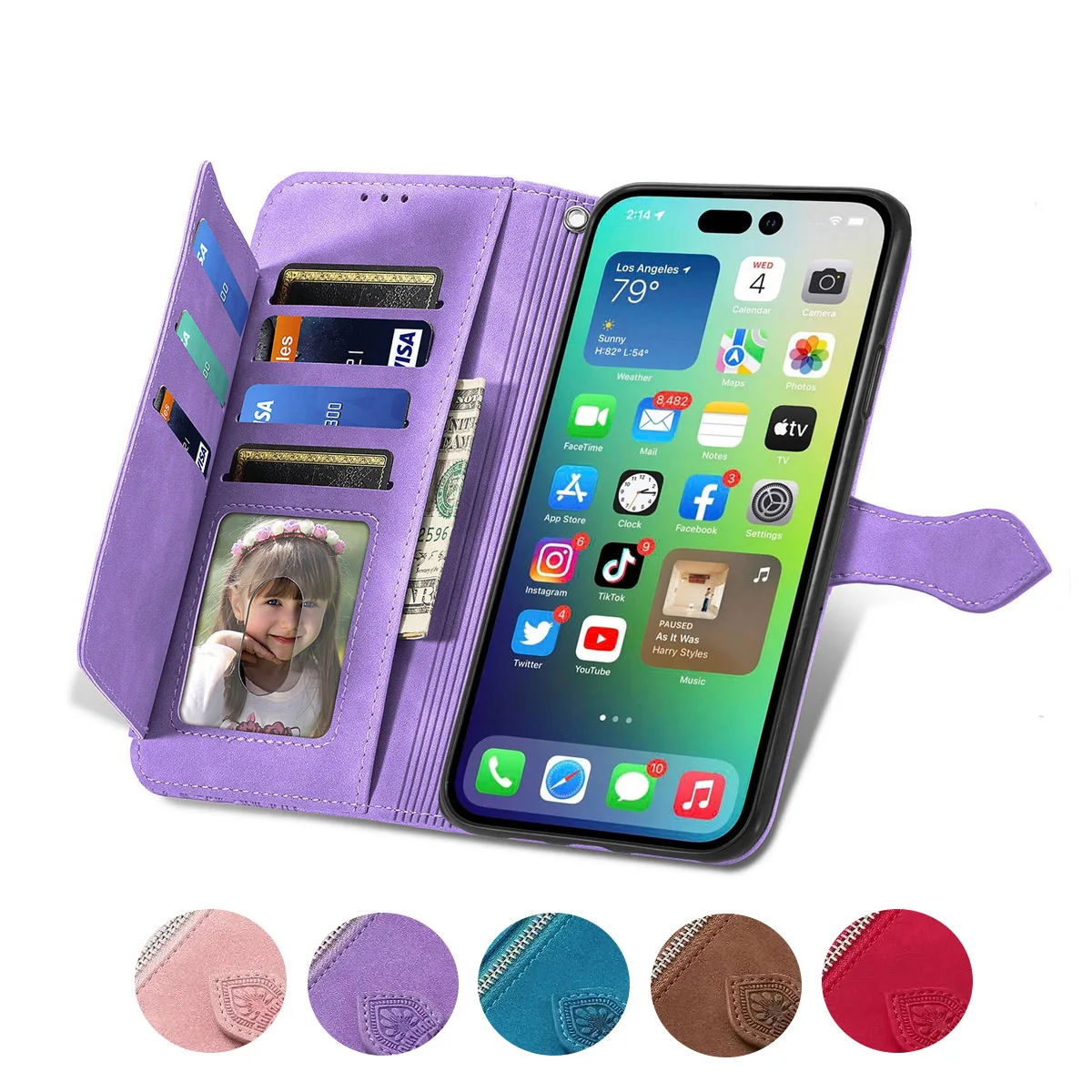 

Zipper Leather Flip Wallet Case For Samsung Galaxy A06 A16 A05 A05S A15 A25 A35 A55 A14 A24 A34 A54 A23 A53 Card Slot Phone Bags