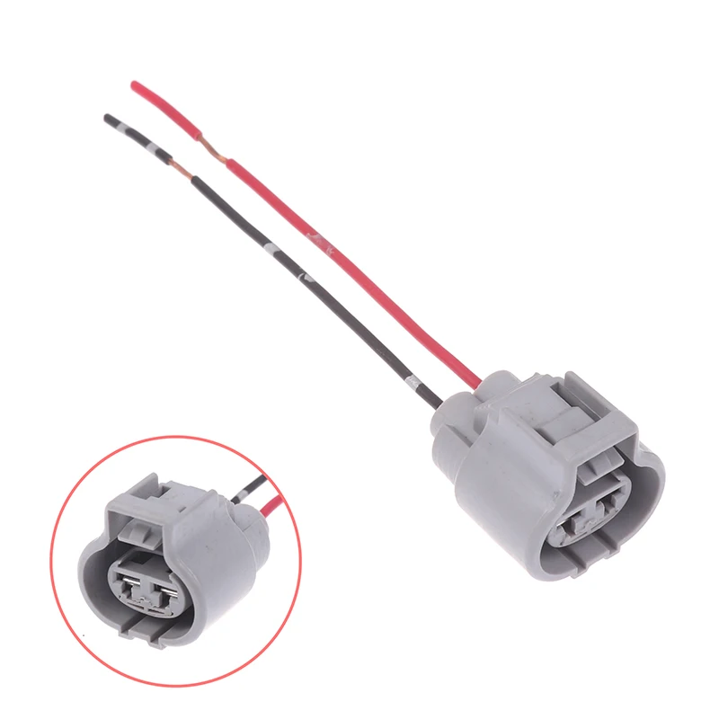 1 Pc 2 Pin Female Male Electronic Fan Plug Auto Connector With Wire 176146-6 176143-6 Two wire, two hole plug