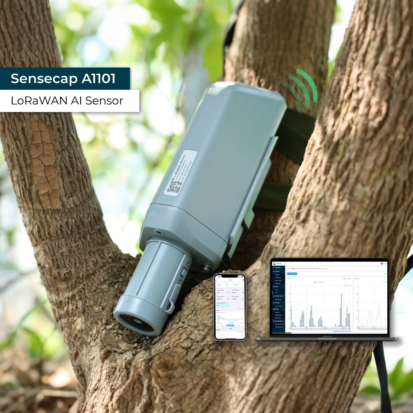 SenseCAP A1101 LoRaWAN Vision AI Sensor Camera TinyML Edge AI Smart Image Recognition Sensor Supports TensorFlow Lite, Battery