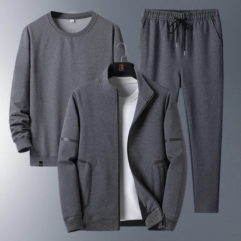 3 Piece Sweater+jacket+pants Suit Men's Sports Suit New Casual Sportswear Men's Three Piece Suit