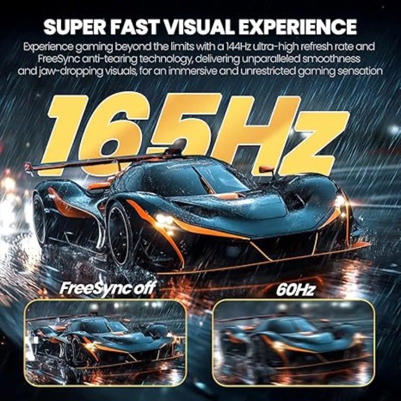 شاشة ألعاب بيضاء مقاس 34 بوصة 165 هرتز/144 هرتز 21:9 1500R شاشة منحنية واسعة للغاية، PIP/PBP، HDMI2.0 وDP1.4، حامل جداري وإمالة قابل للتعديل