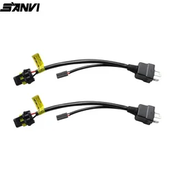 Sanvi-H4 Relay Wire Harness para H4 Bulb Upgrade Bi LED e Xenon Projetor, Acessórios de Luz do Carro, 2pcs