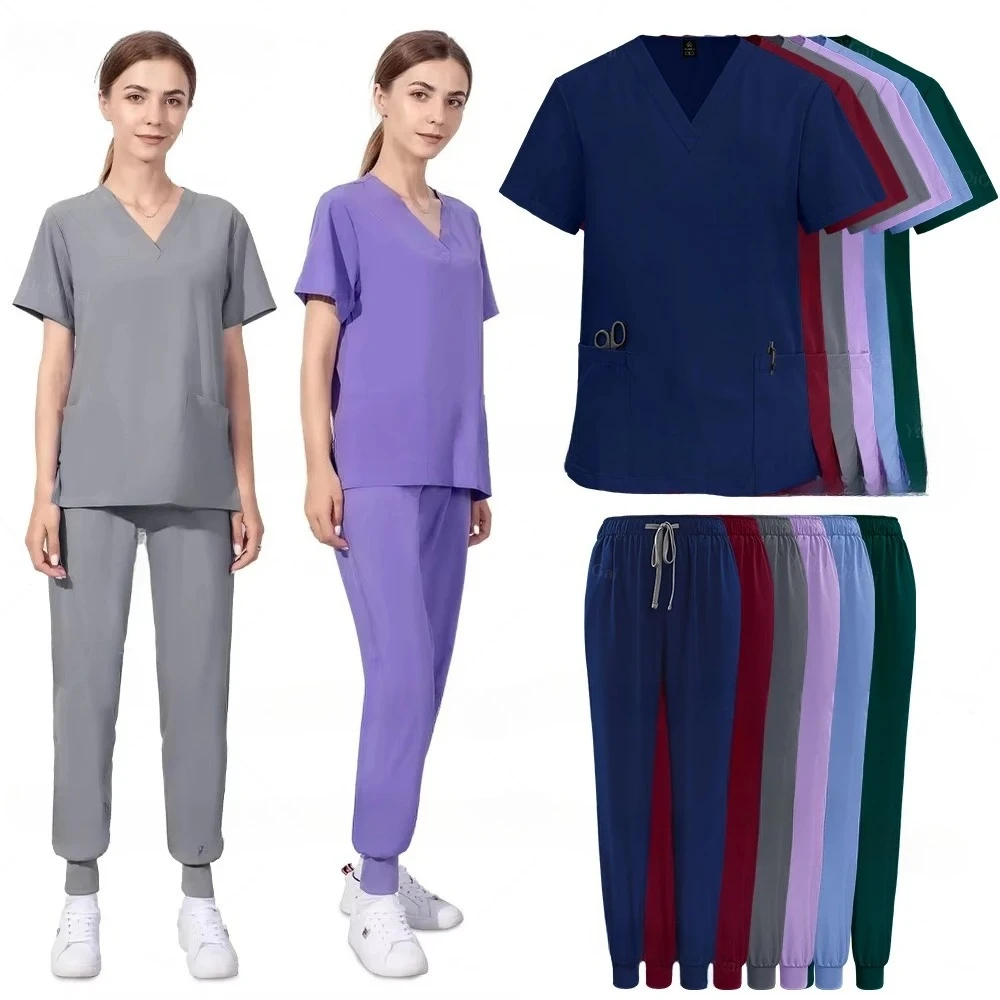 

Wholesale Women Wear Scrub Suits Hospital Doctor Working Uniform Medical Surgical Multicolor Unisex Uniform nurse accessories