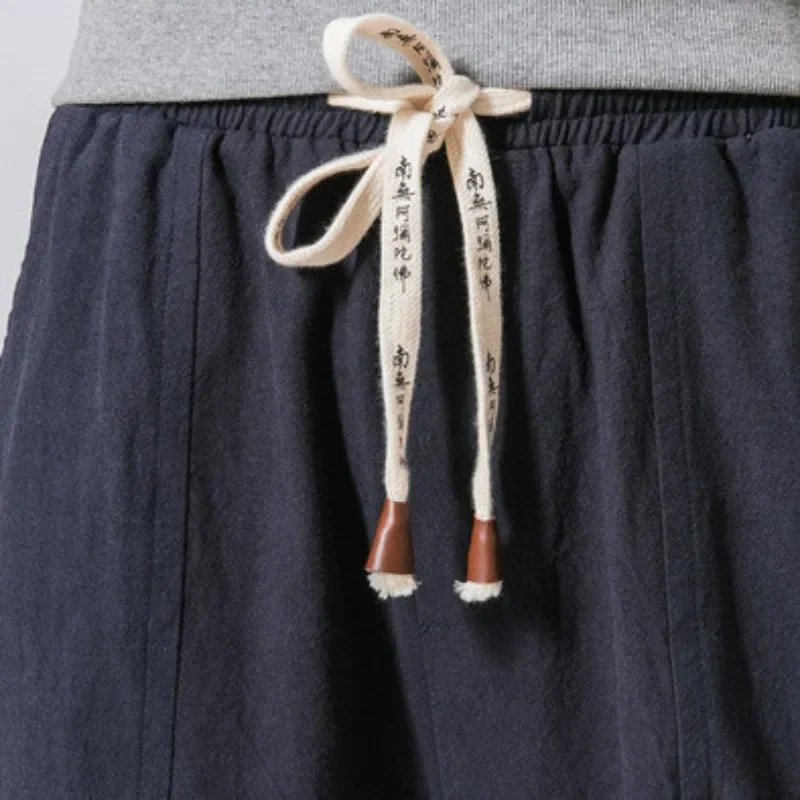 Autumn And Winter Men's Linen Closed Loose Pants Chinese Style Japanese Casual Pants Men's Trousers