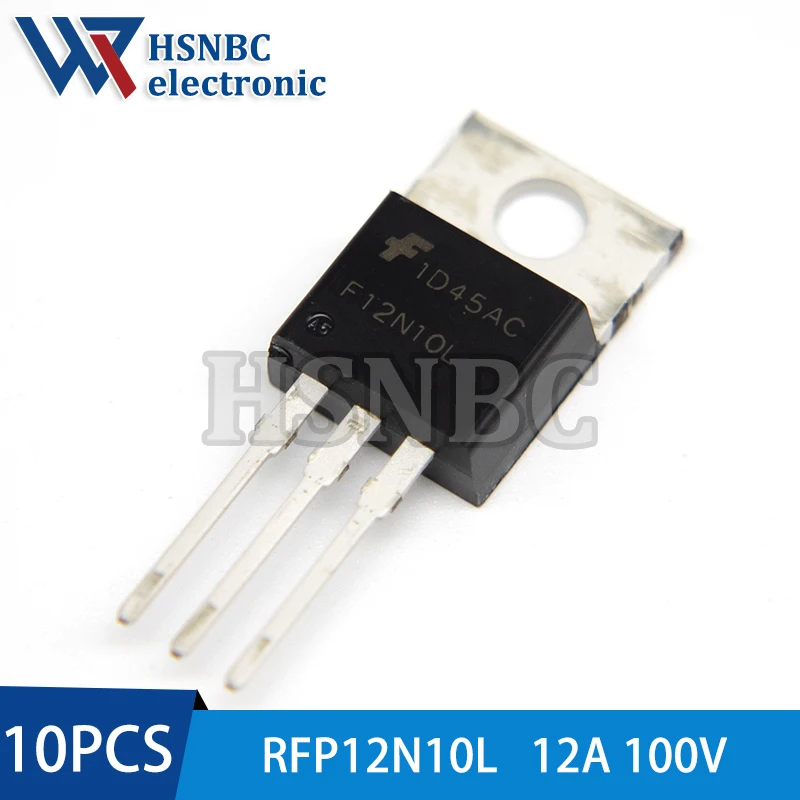 

10Pcs/Lot RFP12N10L F12N10L 12N10 TO-220 12A 100V N-Channel Power MOSFET Transistor 100% New Original