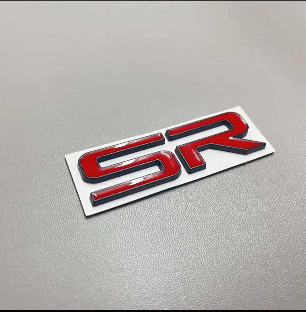 Emblema Metálico 3D con Letras SR para Decoración de Autos, Adhesivo Decorativo para Autos, Accesorios para Autos