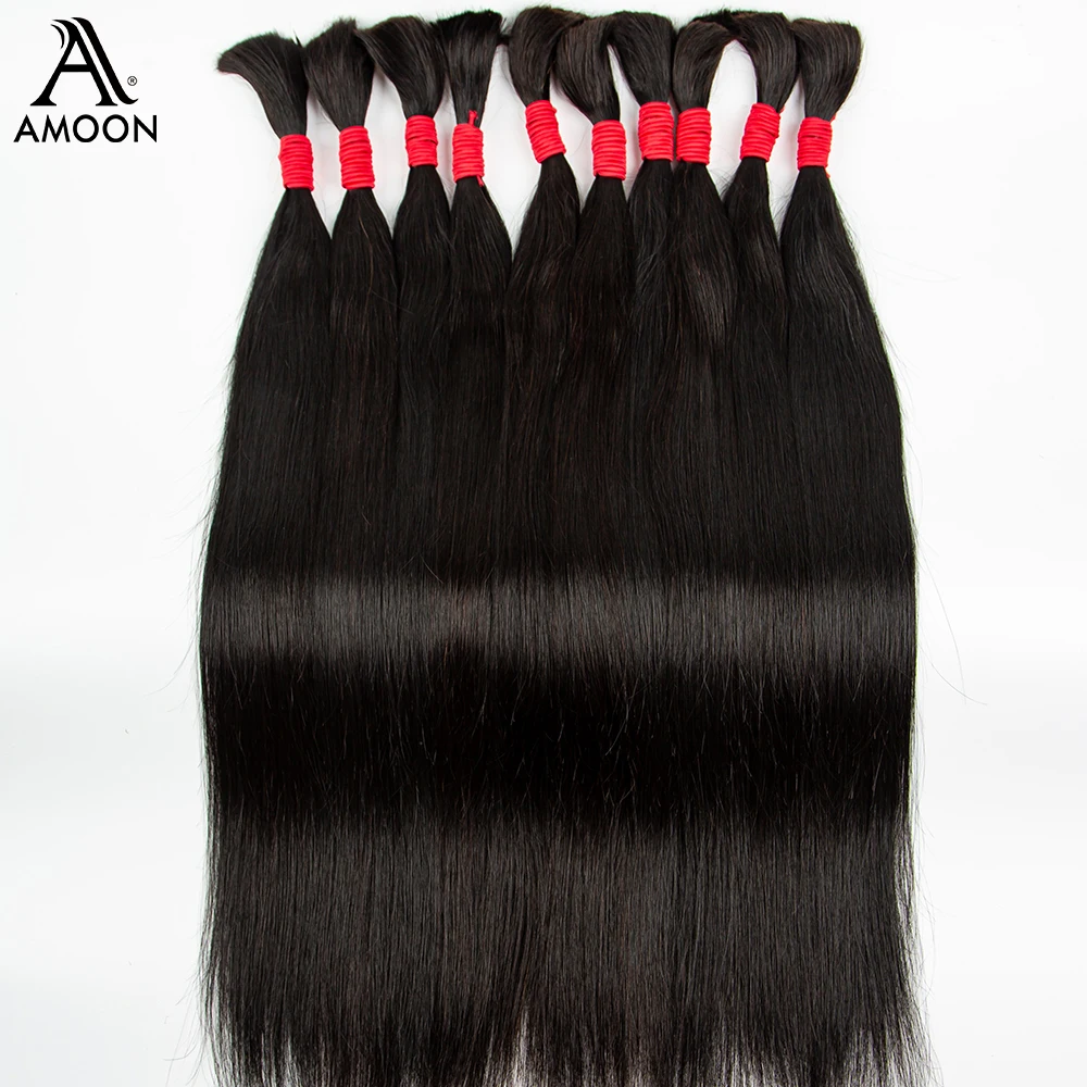 Amoon Straight Boho Braids Human Hair Bulk Hair for Braiding Human Hair Extension Bundles