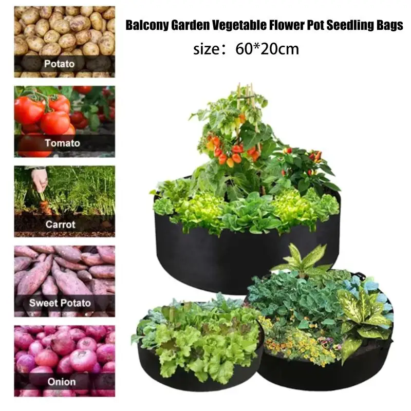 Thickened Planting Bags Vegetables Pots Balconies Gardens Seedling Bags Large Non-woven Fabric Planting Bags Gift