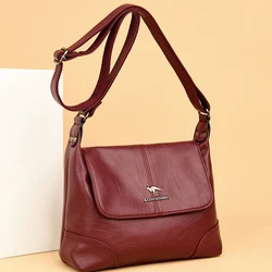 Bolsa de Ombro de Couro para Mulheres, Sacola Clássica Mensageiro Feminino, Sac Crossbody Impermeável, Designer de Luxo, Tendência, 2022