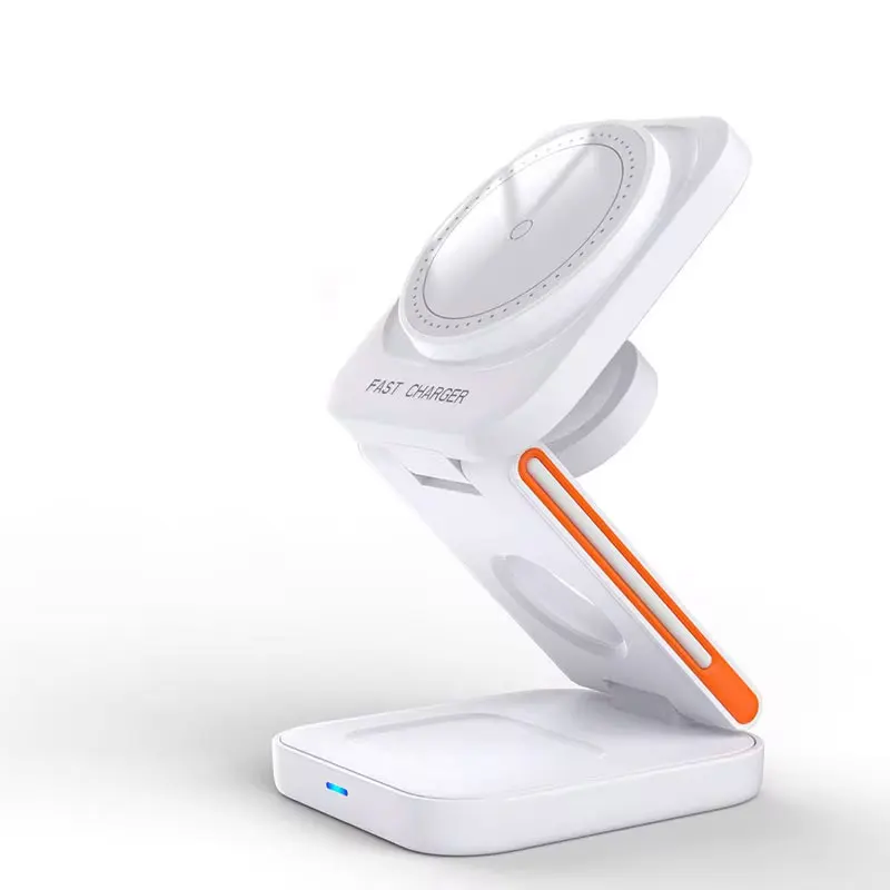 3-in-1 opvouwbaar oplaadstation, snelle magnetische draadloze oplader voor iPhone 17 16 15 14 13 12, Apple Watch 8 7 6, Airpods Pro