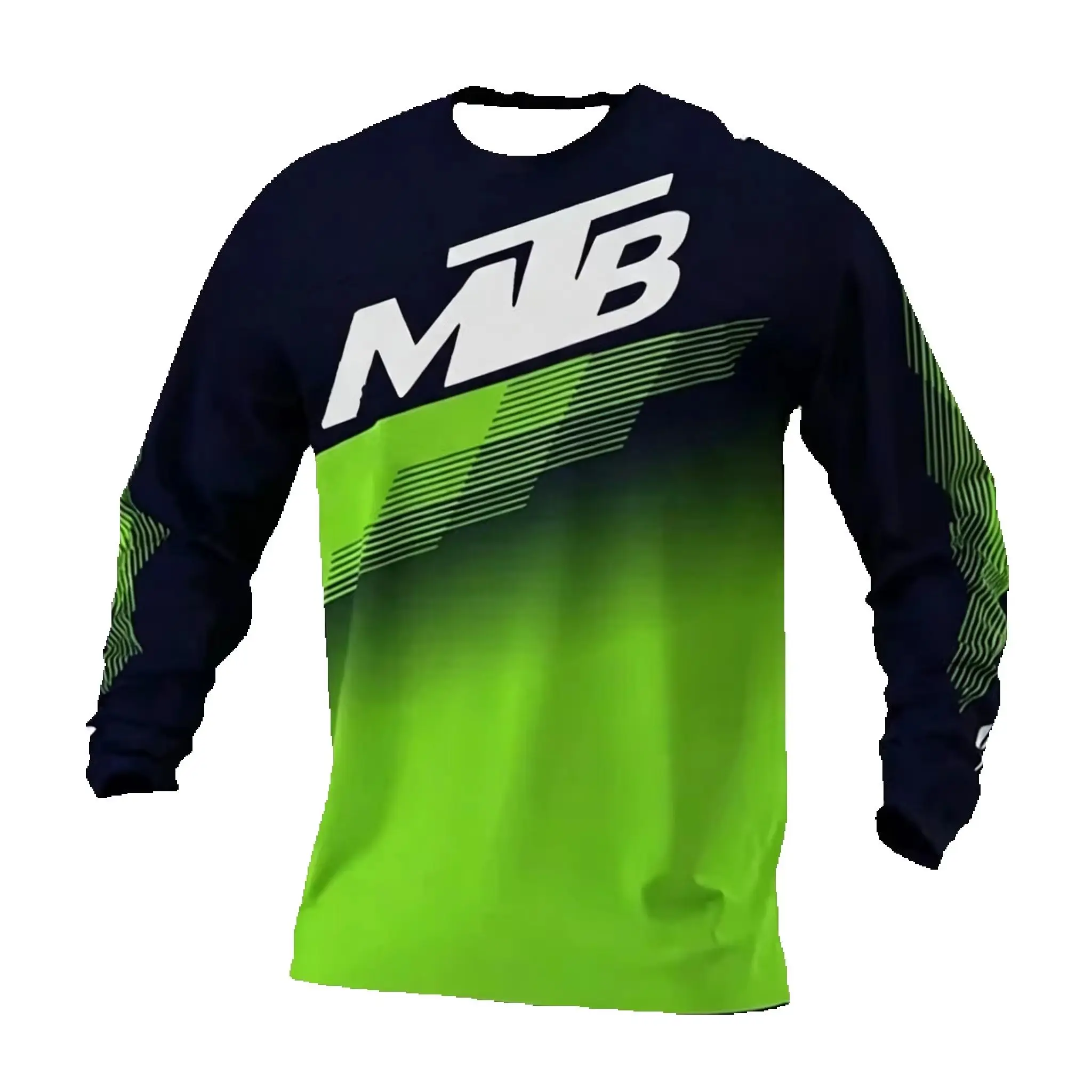 Family Matching Long Sleeve MTB Cycling Jersey, Color Block MTB Graphic Print Motocross MX Shirt, Breathable Lightweight Outdoor